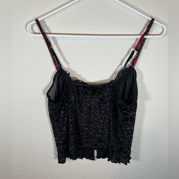 Maidenform Vintage Black & Red Velvet Y2K camisole - Picture 4 of 7